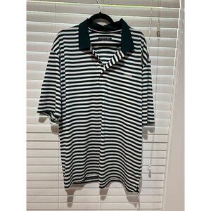 Oxford America Tulane University Striped Polo Shirt Mens XXL Green‎ White Golf